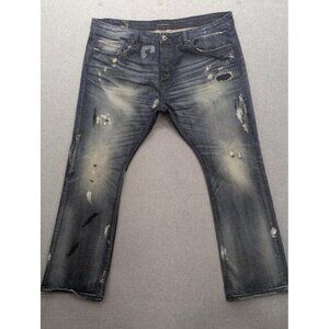 Cult of Individuality Jeans Mens 44x34 Blue Hagen Relaxed Selvedge Distressed